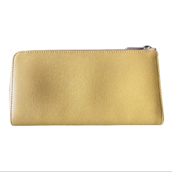 Furla Leather Yellow Zip Zippy Accordion Wallet EUC - Picture 2 of 9